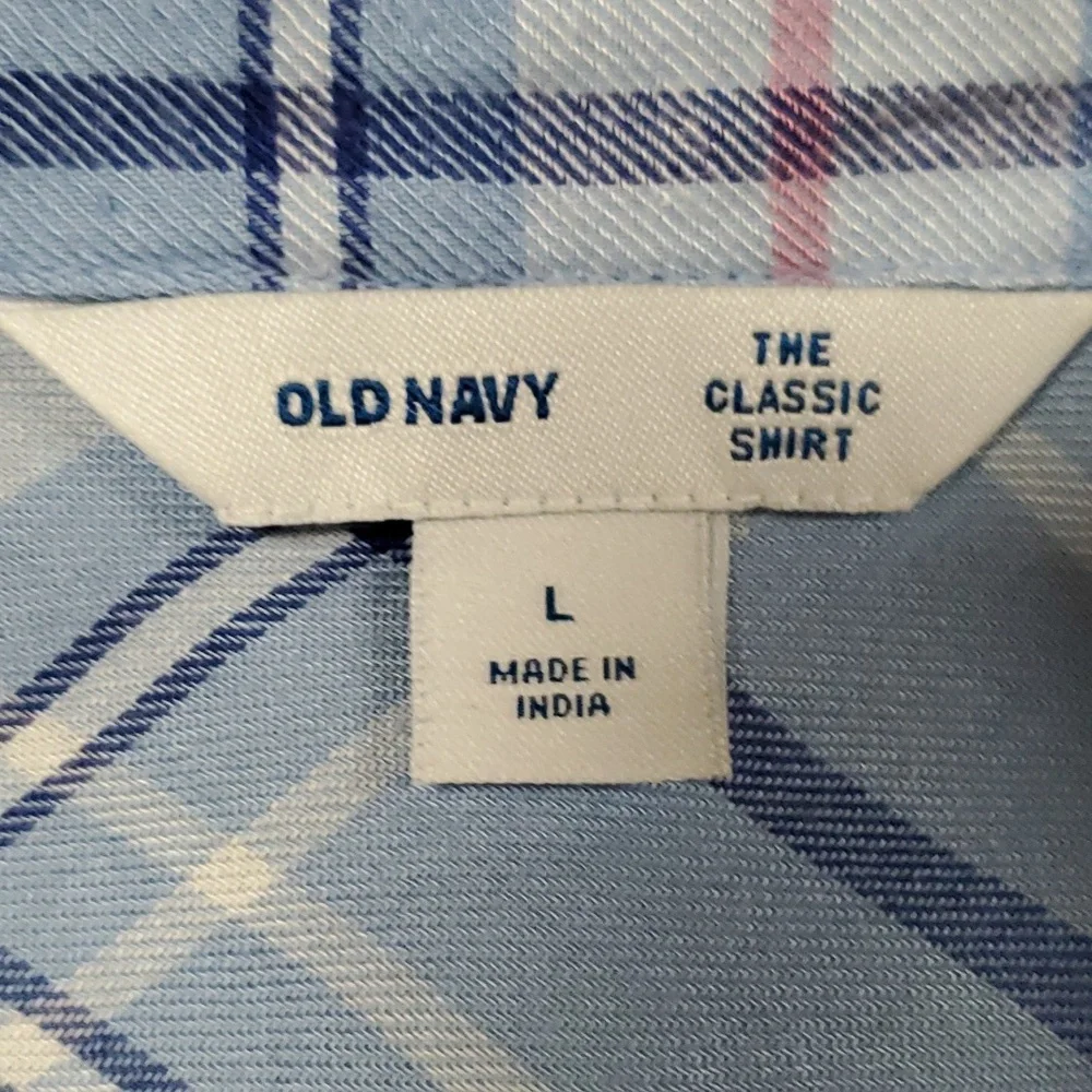 OLD NAVY LARGE BLUE FLANNEL L/S BUTTON DOWN - Picture 2 of 4